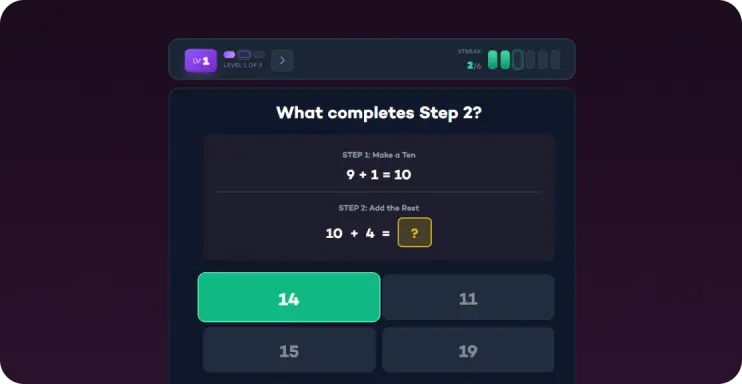 Interactive practice games & rewards
