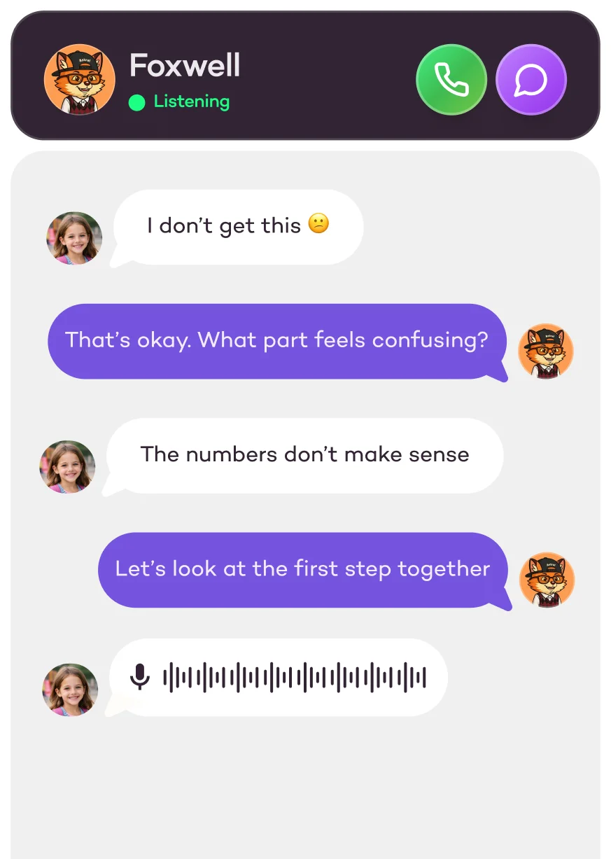AI tutor conversation on phone